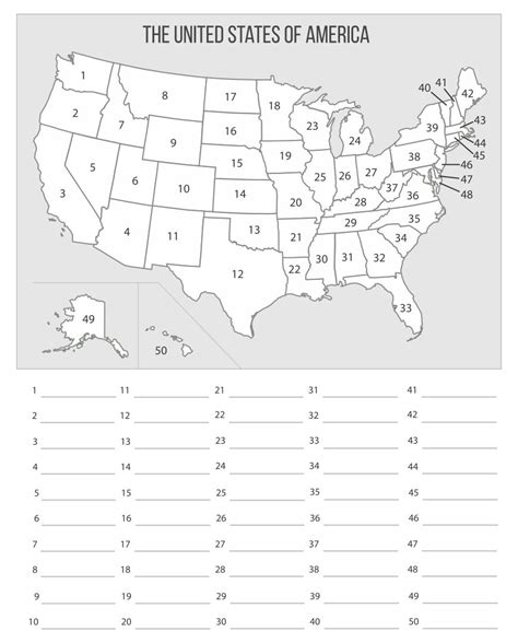 United States Map Puzzle Printable