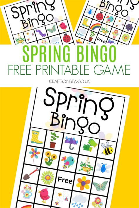 Spring Bingo Free Printable Crafts On Sea