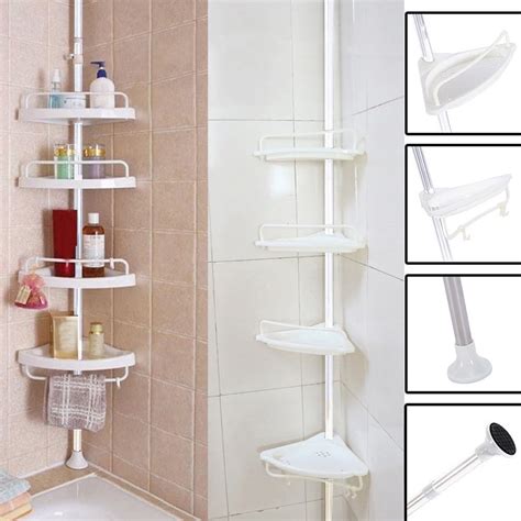 4 Layer Storage Fan Shaped Shelf Bathroom Bathtub Shower Caddy Holder