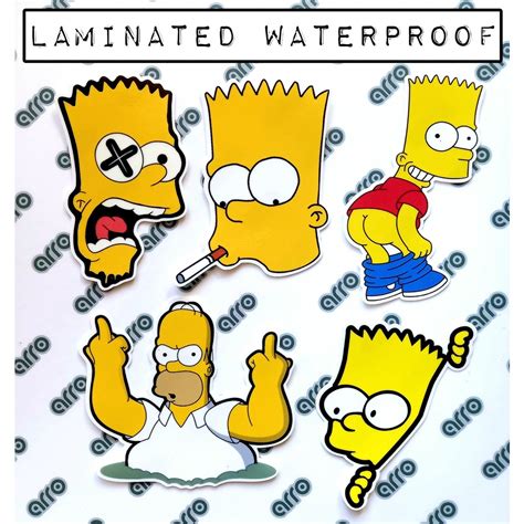 Bart Simpson Stickers Laminated Waterproof Shopee Philippines