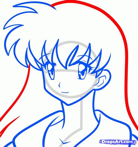 Easy To Draw Manga Characters How To Draw Kagome Easy Step 6 How To