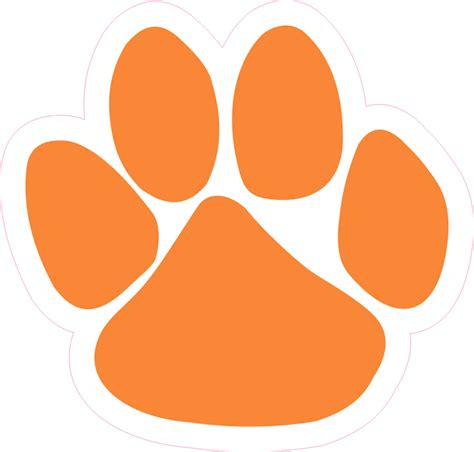 475in X 5in Orange Paw Print Bumper Sticker Vinyl Car Window Mascot