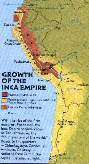 Crecimiento Del Imperio De Los Incas Tahuantinsuyo 1438 1525 Inca