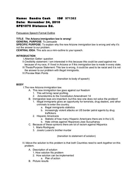 Looking for a persuasive speech outline? Persuasive speech formal outline