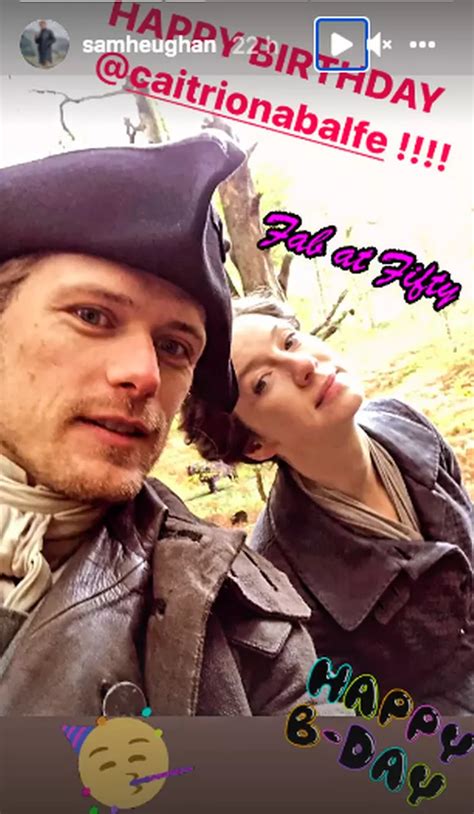 Outlander S Sam Heughan Sends Cheeky Birthday Message To Co Star Caitriona Balfe Daily Record