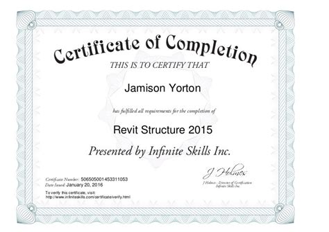 Revit Structure 2015 Training Certificate