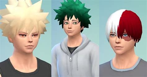 Bnha Midoriyabakugoutodoroki Hairs Sims 4 Sims 4 Sims Los Sims 4 Mods