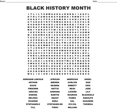 Black History Month Word Search Printable Word Search Printable