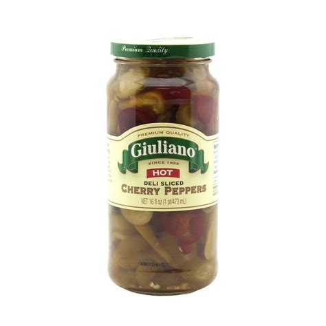 Giuliano Hot Sliced Cherry Peppers 6 Pack Giuliano Peppers