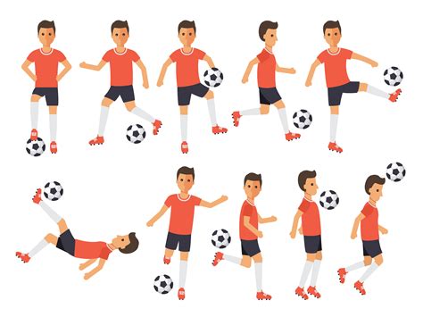 Soccer Players Football Sport Athletes In Actions 547611 Vector Art