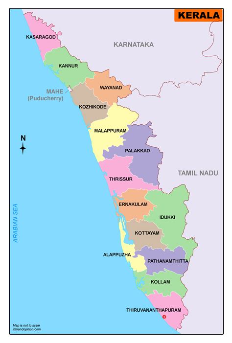 Kerala Tourism Map Districts