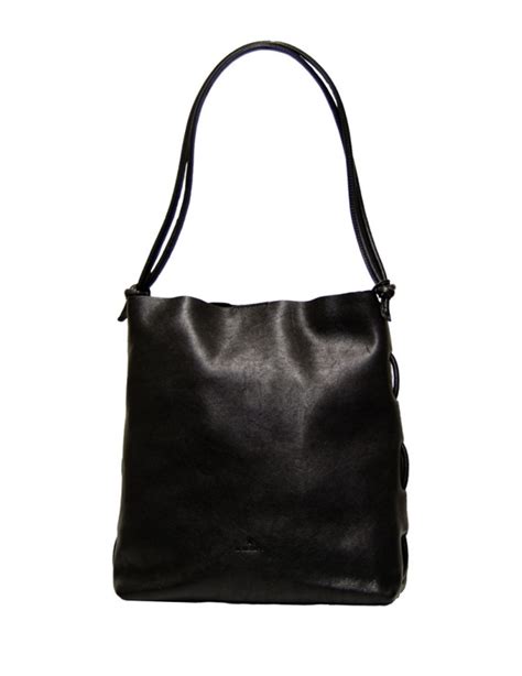 Il Bisonte Shoulder Bag In Black Vintage Leather