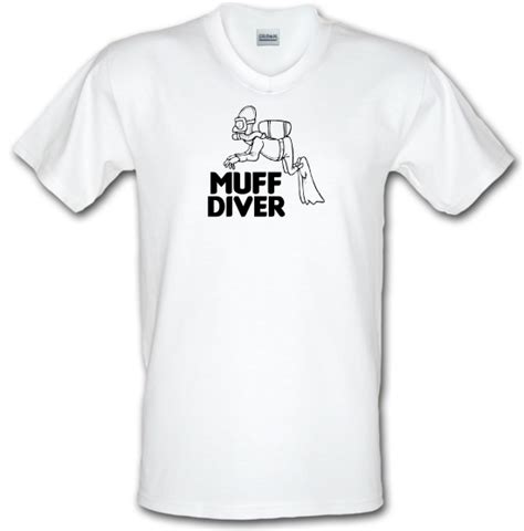 Muff Diver V Neck T Shirt By Chargrilled