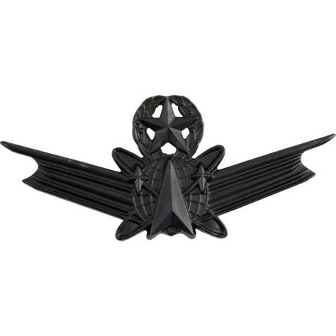 Army Regulation Size Black Metal Master Space Command Badge Vanguard