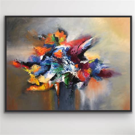 Colorful Abstract Oil Painting On Canvas Vibrant Colors Abstract Oil