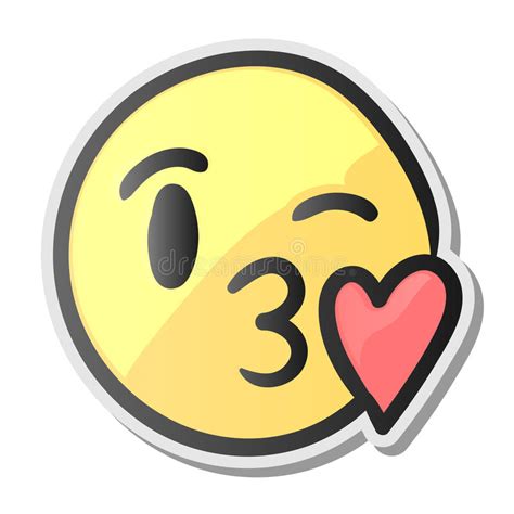 Cara Sonriente Que Se Besa De Emoji Emoticon Con Los Labios Del Amor