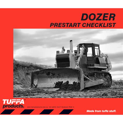 Dozer Prestart Checklist Books Tuffa Products