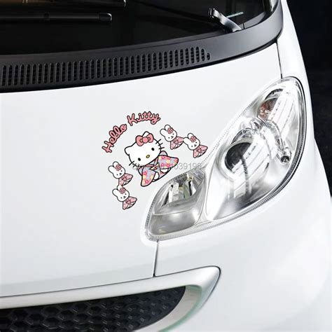 10 x funny creative lovely cartoon car accessory styling hello kitty in kimono decorative car