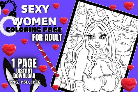 Sexy Women Coloring Page For Adult Graphic By Line Store Creative