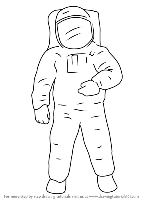 Signup for free weekly drawing tutorials. Learn How to Draw an Astronaut (Other Occupations) Step by ...