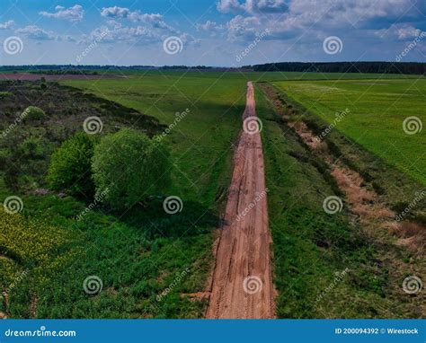 Aerial View Of A Beautiful Countryside In The Minsk Region Of Belarus