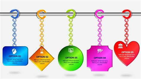 Create 5 Multi Shapes Hanging Infographic Slide Design In Powerpoint