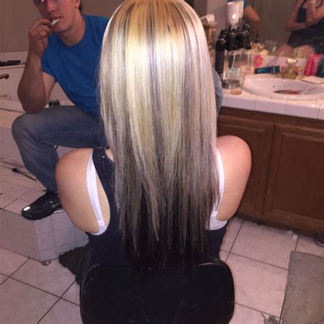 I would advise you to either get a guide on how to. Dark chocolate brown underneath, bright platinum blonde on ...