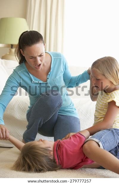 Children Fighting Front Mother Home Stock Photo 279777257 Shutterstock