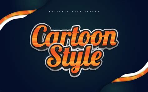 Cartoon Text Style In Orange And White Editable Text Style Effect