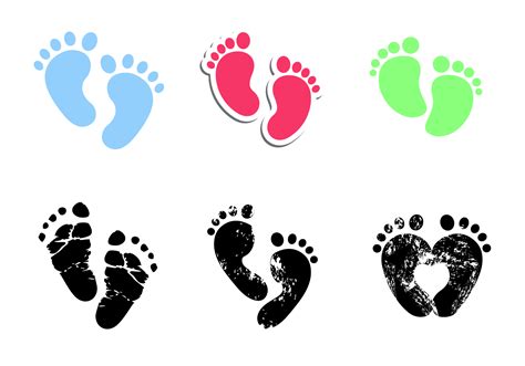 Baby Footprints Vector 101747 Vector Art At Vecteezy