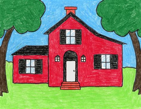 Easy Drawing Of A House Easy How To Draw A House Tutorial And House