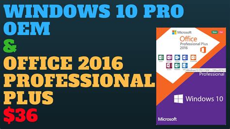 Windows 10 Pro Oem Office 2016 Professional Plus Pack 36