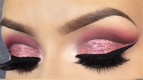 Pink Glitter Cut Crease Makeup Tutorial Youtube