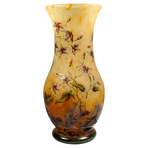 Large Art Nouveau Cameo Vase Solanum Dulcamara Decor Daum Nancy France 1910 For Sale At 1stdibs