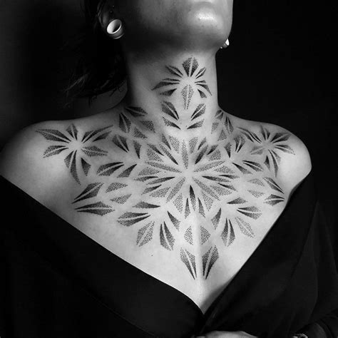 Ornamental Dotwork Chest Tattoo By Tom Ten Tomten Geometric