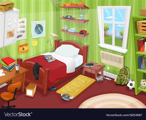 Some Kid Or Teenager Bedroom Royalty Free Vector Image