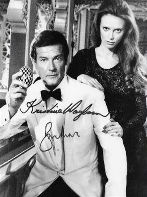 Sir Roger Moore Kristina Wayborn James Bond Signed Autographed A4 Photo