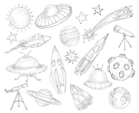 Premium Vector Space Sketch Set