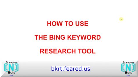 How To Use Bing Keyword Research Tool Video Youtube