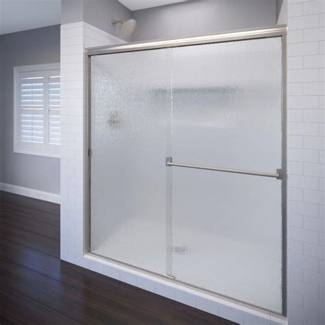 Rain Glass Shower Doors Basco Deluxe 59 W X 58 1 2 H Framed Sliding