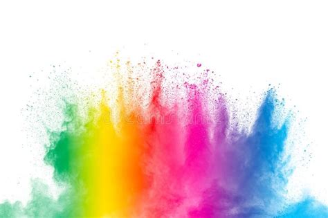 Colorful Powder Explosion On White Background Abstract Pastel Color