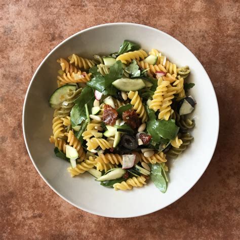 Mediterranean Pasta And Rocket Salad Gluten Free Carrotskitchen