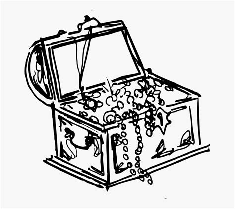 Cartoon Black And White Treasure Chest Free Transparent Clipart Clipartkey