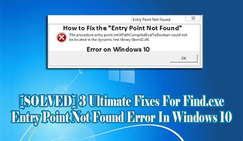 Solved Ultimate Fixes For Find Exe Entry Point Not Found Error In Windows