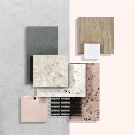 Material Board Pink And Grey Material Board Interior Design Mood