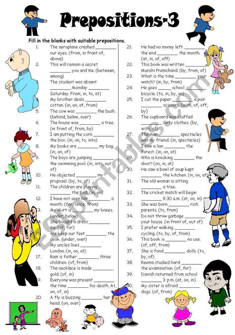 Prepositions 3 Editable With Answer Key Esl Worksheet By Vikral