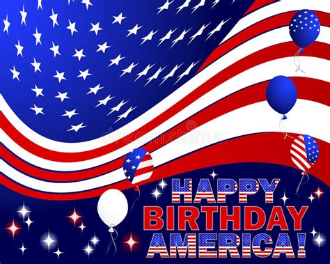 Happy Birthday America Stock Vector Illustration Of