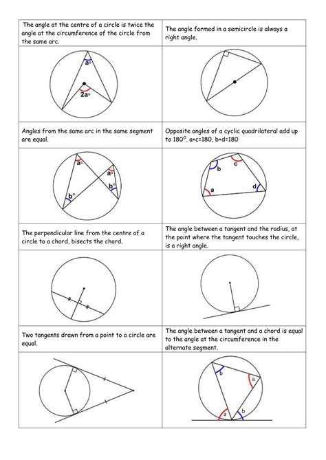 Circle Theorems Worksheet Gcse