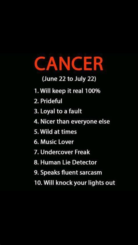I Dont Agree With Prideful But Everything Else Is Spot On Cancer