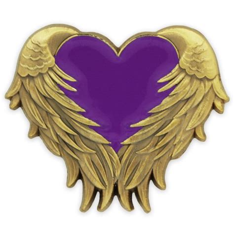 pinmart pinmart s purple heart with angel wings domestic violence awareness pin